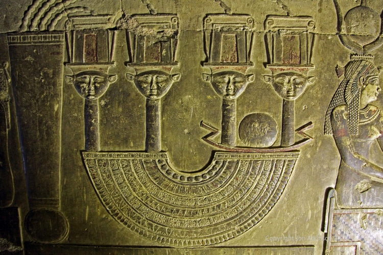 Internal reliefs in the Temple of Hathor Internal reliefs in the Temple of Hathor